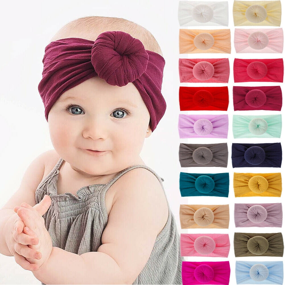 SUNSIOM Toddler Girls Baby Soft Bow Hairband Headband Stretch Turban ...