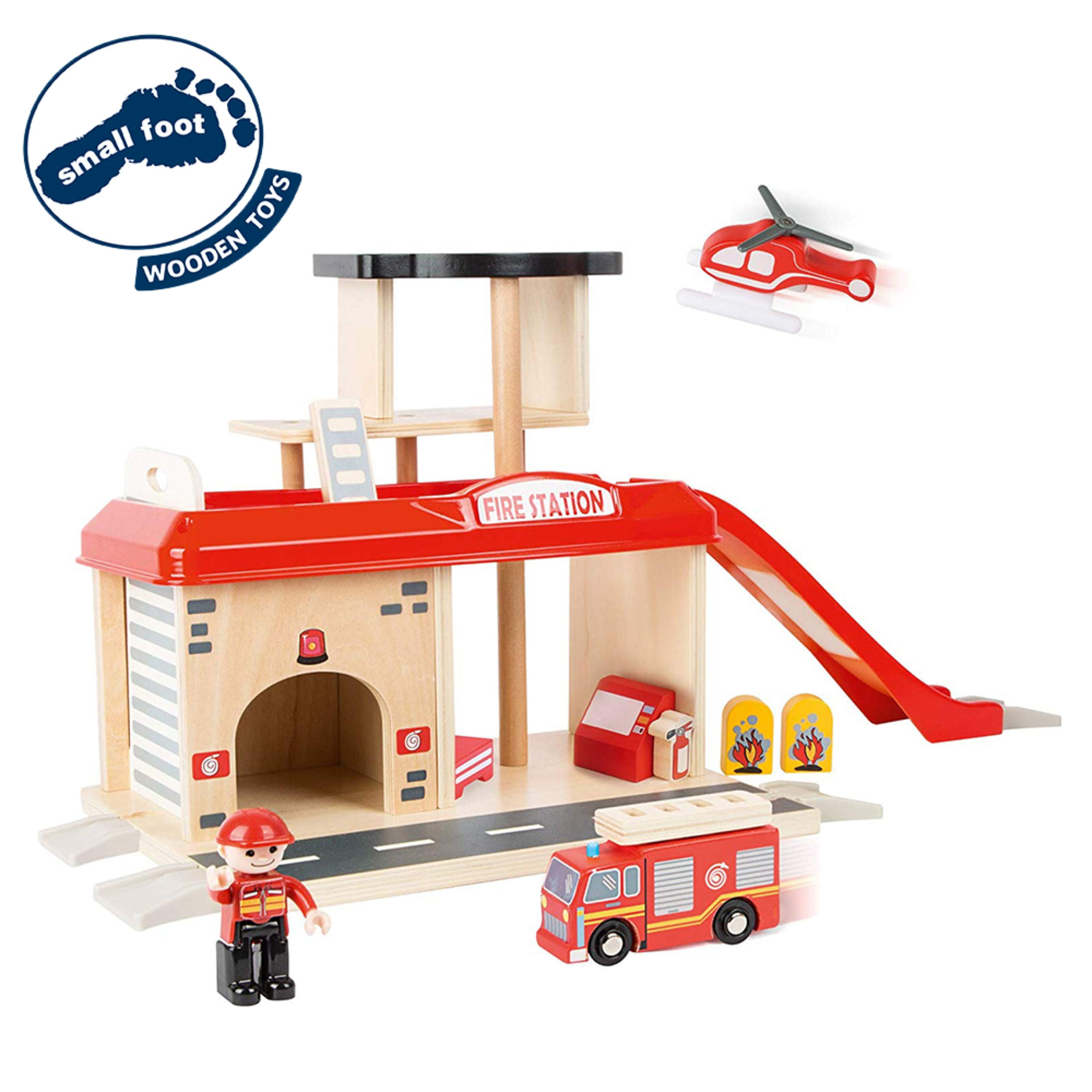 Small Foot Wooden Toys - Fire Station Playset - Walmart.com - Walmart.com