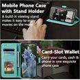 thumbnail image 3 of Mandala Phone Cover for Xiaomi Redmi 9A/9AT/9i, Premium PU Leather Flip Case 3 Card Slot 1 Cash Slot Magnetic Closure with Stand Function and Lanyard Foldable Embossing Pattern Case - Green, 3 of 17
