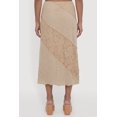thumbnail image 4 of Women's Pointelle Knit Lace Patchwork Midi Skirt, 4 of 4