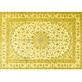 thumbnail image 1 of Ahgly Company Machine Washable Indoor Rectangle Medallion Yellow Traditional Area Rugs, 7' x 9', 1 of 4