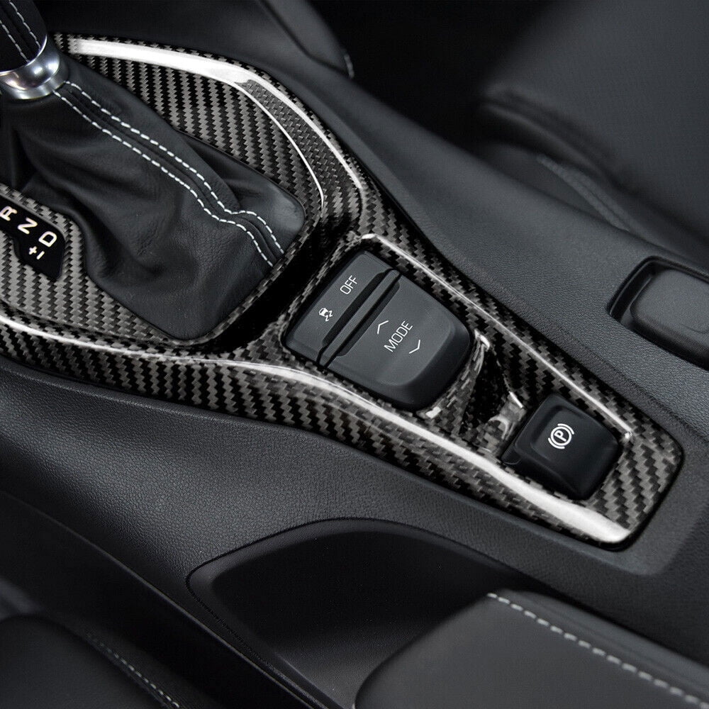 Nikauto Gear Shift Cover for Chevrolet Camaro, Real Hard Carbon Fiber Interior, Black, New