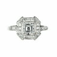 thumbnail image 6 of HeartsAndYou 2ct Asscher Cut Moissanite Halo Art Deco Accent Engagement Ring for Women 18k White Gold over Silver, 6 of 9