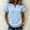 *Blue, variant on Women's V Neck Short Sleeve T-Shirt,Casual Solid Color Frayed Edge Top Army Green,Women's Plus XL
