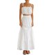 thumbnail image 2 of TRKIYQC Conjunto de 2 piezas estilo bohemio de playa para mujer, camisola corta con volantes y tiras de color sólido + falda larga para verano, blanco/naranja, S/M/L/XL TRKIYQC moderno, 2 of 9