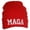 Red, variant on Adult USA Made Embroidered MAGA Tight Knit Beanie - Navy