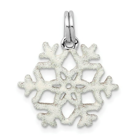 Enamel Snowflake Charm - Roy Rose Jewelry Sterling Silver Enameled Snowflake Charm