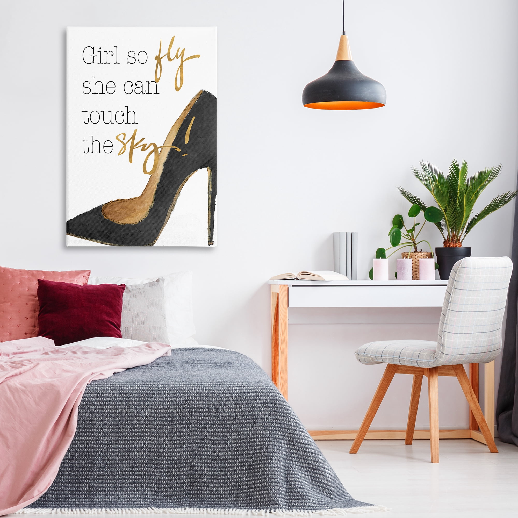 Stupell Industries Touch The Sky Phrase Beauty & Fashion Painting Gallery Wrapped Canvas Art Print Wall Art, 30 x 45