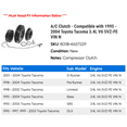 thumbnail image 2 of A/C Clutch - Compatible with 1995 - 2004 Toyota Tacoma 3.4L V6 5VZ-FE VIN N 1996 1997 1998 1999 2000 2001 2002 2003, 2 of 2