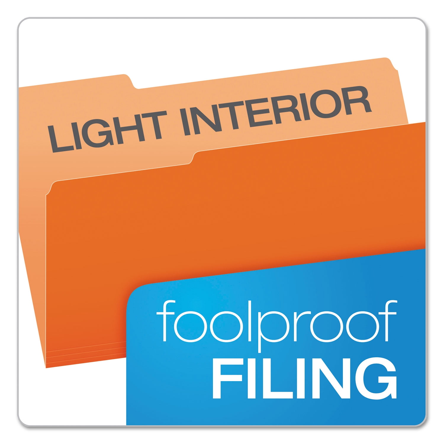 Pendaflex 1531/3ORA Two-Tone File Folders, 1/3 Cut Top Tab, Legal, Orange/Light Orange, 100/Box