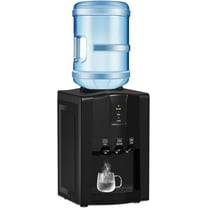 Top Loading Countertop Water Dispenser, 3 or 5 Gallon Water Cooler, 3-Temperature Settings for Hot & Cold, Room Temperature Water, Removable Drip Tray, Compact for Home, Office, Dorm & RV Use