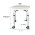 thumbnail image 4 of Kepooman Adjustable Round Shower Stool Bath Chair with Aluminum Legs and Non-Slip Rubber, Bath Shower Chair for Seniors, Elderly, Shower Bench Seat, White, 4 of 7