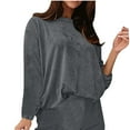 thumbnail image 2 of Inleife Women's Dressy Casual Blouses Women's Fashion Solid Color Long Sleeve Crewneck Casual Shirts Pullover Blouse, 2 of 6