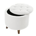 thumbnail image 6 of Round Ottoman Storage Stool with Lid, Soft Teddy Fleece Pouf for Living Room & Bedroom Decor, Multi-Functional Footrest Seat, White, 6 of 9