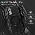 thumbnail image 2 of Cowithday for Samsung Galaxy A53 5G Case with Magnetic Ring Stand, [Ring Holder] [Military Drop Protection] [Non-Slip Grip] Shockproof Soft Edge Phone Case Cover for Samsung A53 5G, Black, 2 of 9