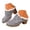 Grey, variant on Womens Chunky Stacked Heel Slippers Soft Fleece Slip on Winter Shoes with Rhinestone Buckle for Cold Weather Indoor Outdoor Daily Casual Wear