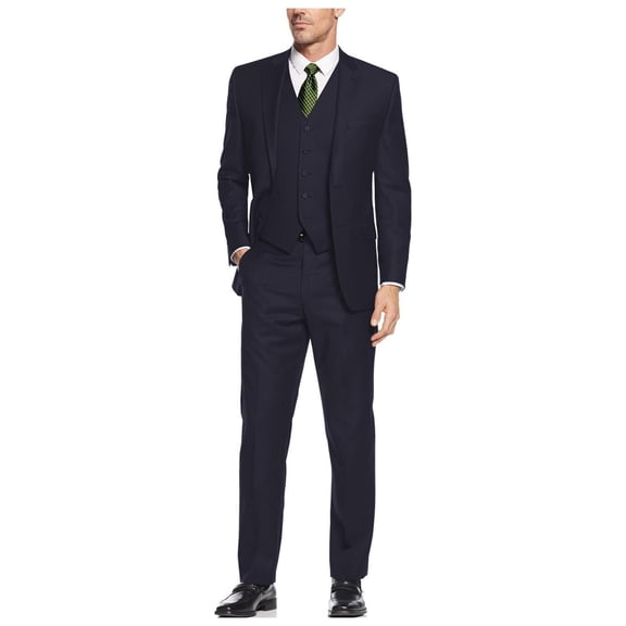 Men's Suit 3-Piece Two Button Blazer Jacket Flat Front Pants