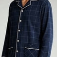 thumbnail image 5 of Jamicy Cotton Pajamas for Men Set Long Sleeve Sleepwear Button Down Winter Home Wear Soft Loungewear Set with Pockets, 5 of 5