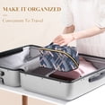 thumbnail image 3 of FORMRS Makeup Bag Travel Cosmetic Organizer for Women Fold Flat Zipper Pouch with Handle, Black Stripes, 3 of 8