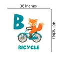 thumbnail image 3 of DAYCARE - Removable Kids Playroom Letter B Alphabet Educational Decal Sticker Bicycle & Fox Animal Design Vinyl Adhesive Child Care Kindergarten Wall Decal 36" x 40", 3 of 3