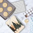 thumbnail image 5 of Yayeee Pot Holders Kitchen Heat Resistant with Pocket 7"x9.8" Cotton Oven Cooking Hot Pads, Beige Christmas Trees, 5 of 7