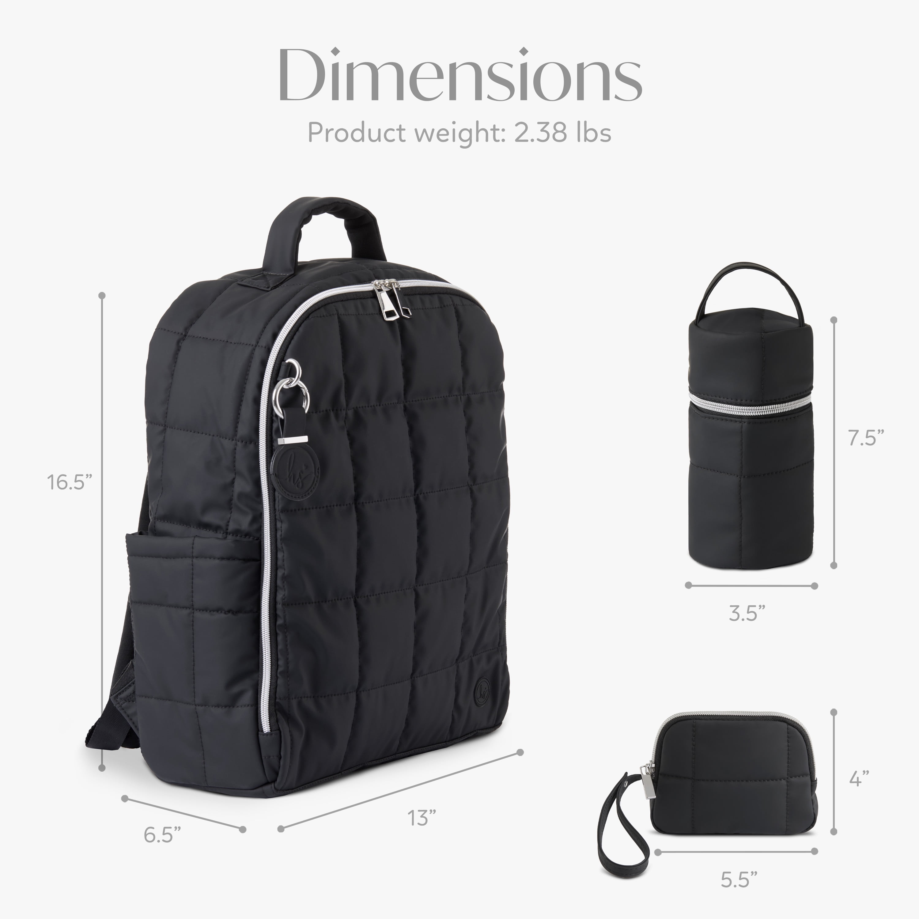 Ensemble de 5 sacs à dos Hannah & Sophia North, noir nuit