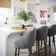 thumbnail image 6 of TOV Furniture Myla Light Grey Velvet Swivel Bar Stool with Gold Accents, 6 of 6