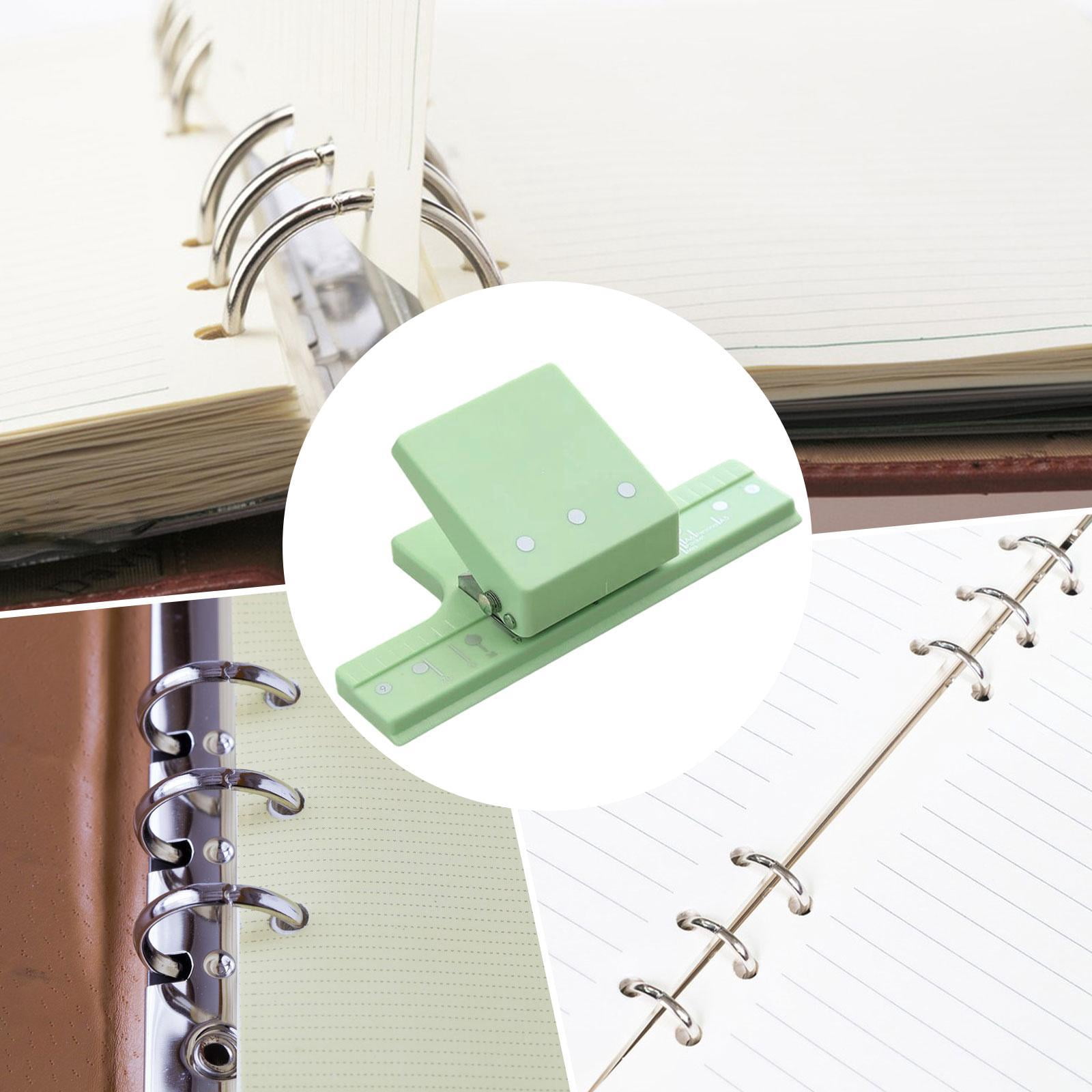 Milageto 3 Hole Punch Hole Puncher Photos Crafting Home 5 Sheet Capacity Office Classroom Green