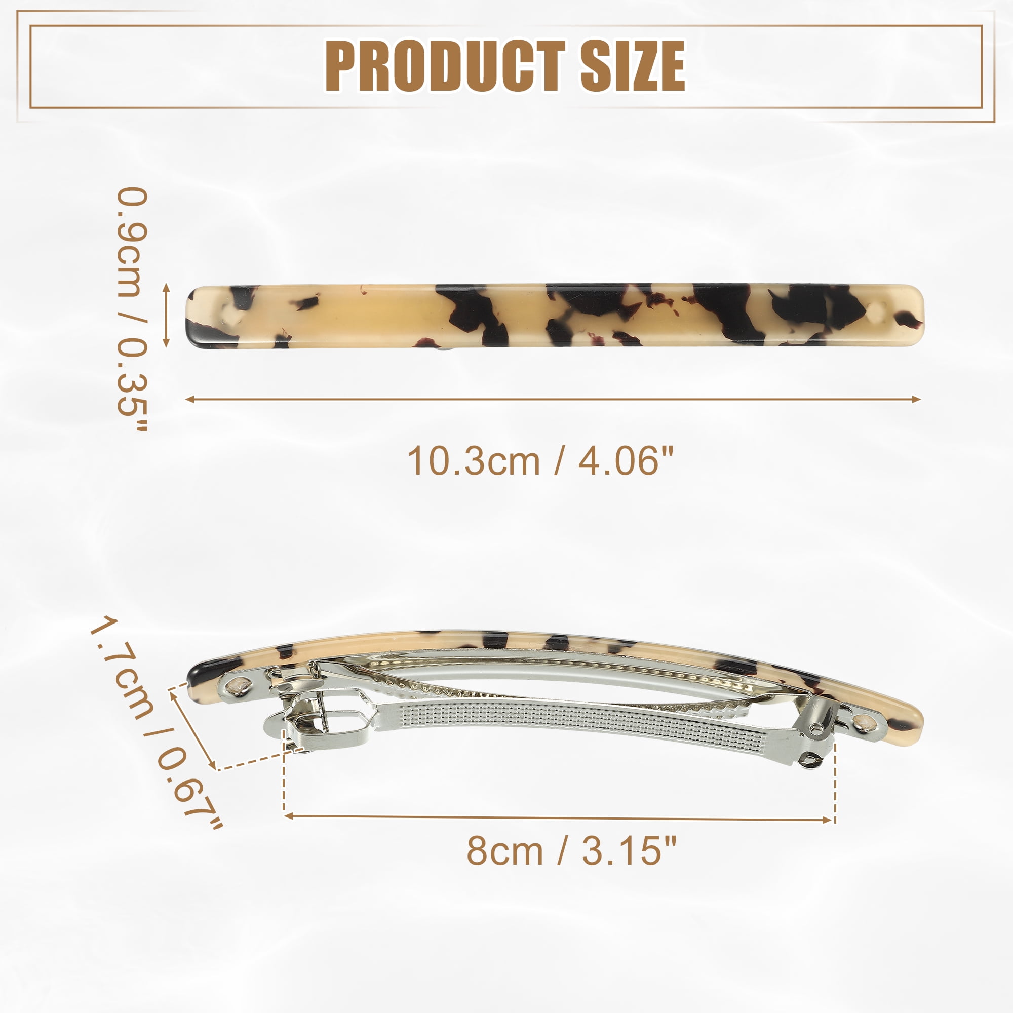 Unique Bargains 2Pcs Hair Barrettes, Tortoise Shell Hair Barrettes