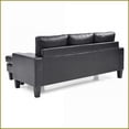 thumbnail image 6 of Modern Minimalist Reversible Sectional Sofa Chaise – Perfect for Small Living Rooms | Black | PU | Foam, 6 of 6