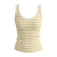 thumbnail image 3 of Bibifish Womens Tank Tops U Neck Wide Strap Blue White Striped Ribbed Camisoles Cropped Slim Fit Summer Sleeveless Shirts, 3 of 4