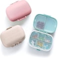 thumbnail image 1 of Organizador de pastillas de viaje con 8 compartimentos, pastillero pequeño a prueba de humedad, pastillero diario para medicamentos portátiles, contenedor de vitaminas, monedero de bolsillo (beige,b LingWen 8390606296924, 1 of 1