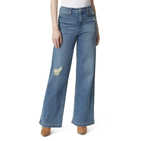 Jessica Simpson Throwback HR Jeans Donna Regular Straight Ankle - Vita Alta, Gamba Dritta - 2