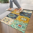 thumbnail image 4 of Bohemian Retro Floral Non-Slip Entryway Door Mat,Boho Indoor Decor Durable Low Plush Door Mat,Washable Welcome Rug for Patio Hallway Home Decor 17x30 Inches, 4 of 7