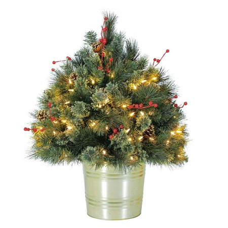 home heritage 26 inch trumann artificial potted christmas tree with led lights - Potted Christmas Tree home heritage 26 inch trumann artificial potted christmas tree with led lights - Potted Christmas Tree