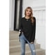 thumbnail image 5 of Blusa Tipo Túnica Informal con Cuello Redondo y Ligera para Mujer, Color Negro, Talla L, 5 of 8