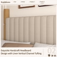 thumbnail image 3 of Brafabhome Full Bed Frame with Upholstered Headboard, Modern Wood Bed Frame with Solid Wood Posts, No Box Spring Needed, Beige Linen, 3 of 8