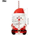 thumbnail image 3 of Santa Claus Shaped Straw Cup 20oz Christmas Mug for Coffee, Juice, Milk & Tea, Cute Holiday Glassware Drinkware, 3 of 9