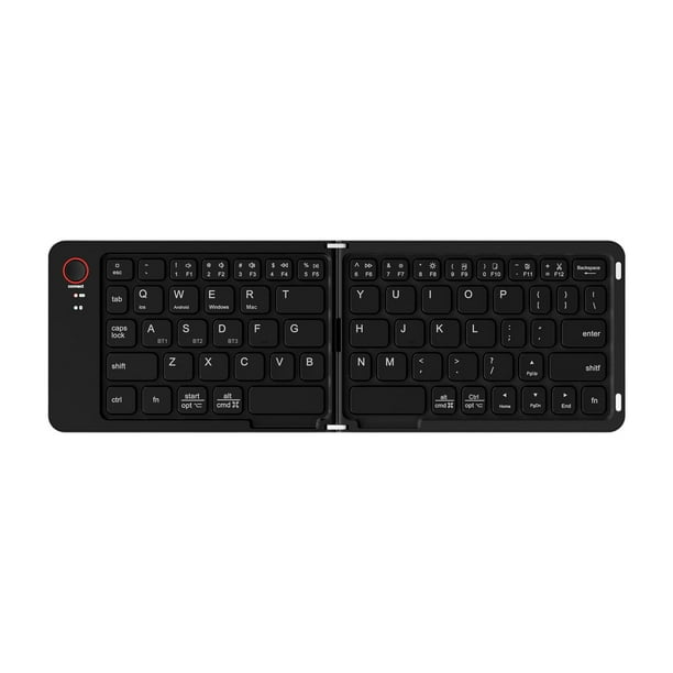 Teclado de computadora, escritura silenciosa eficiente, recargable, 68 teclas, teclado plegable para teléfono inteligente Negro