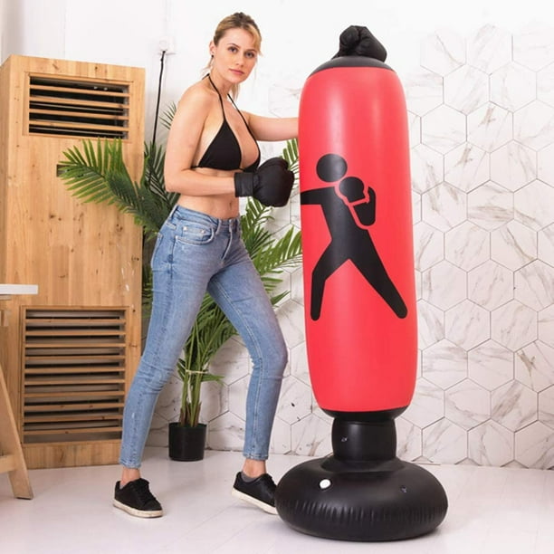 Sac de boxe autoportant PVC sac de boxe gonflable 160 cm gobelet debout  gymnastique à domicile Fitness Muay Thai outils d'entraînement sac de sable  