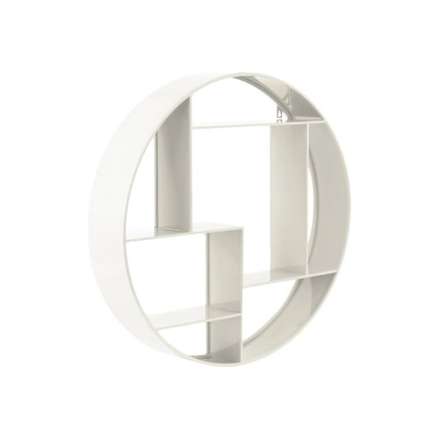 Benzara - Hanging shelf rack - round - metal - white