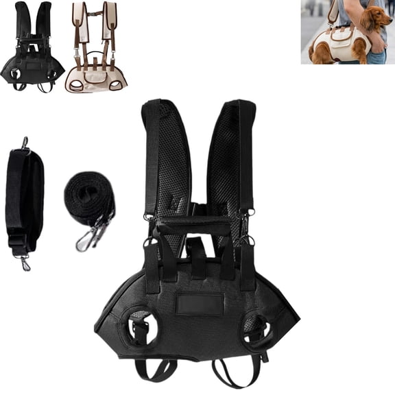 Dog Carrier Bag for Dachshunds, Purse-Style Shoulder Sling for Small Dogs & Cats, Breathable Air Mesh Travel Carrier with Spine Support & Lift Harness, Adjustable Hands-Free