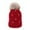 Red, variant on Jamicy Soft Hat for Women Beanie with Pom Pom Winter Hats for Women Fashionable with Pearls, Warm Knit Skull Caps for Women
