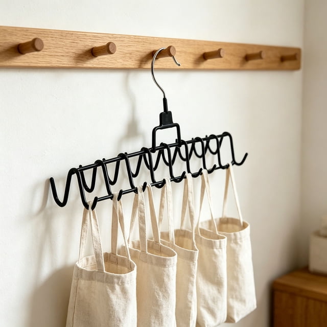 Percha de plástico multifuncional con 18 ganchos para camisolas, lencería, sombreros, pantalones y accesorios, 31 x 17 x 8 cm, negro o beige, organizador de armario para el hogar.