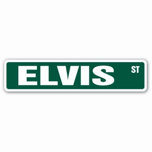 6 x 24 in. Childrens Name Room Street Sign - Elvis