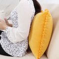 thumbnail image 3 of PiccoCasa Velvet Pillow Covers with Pompoms 16"x16" Cushion Covers Pack of 4, Golden Yellow, 3 of 8