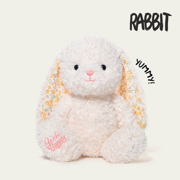 Plush Rabbit Toy—Ultra-Soft Stuffed Rabbit Doll, 15-Inch Adorable Rabbit Plush Toy, Perfect Gift for Girls, Boys, and Children, Birthday Present, Easter Basket Filler (White)