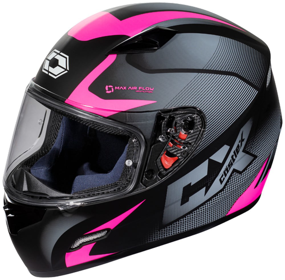 Castle X Atom SV Transcend Snowmobile Helmet w/ Electric Shield Pink 