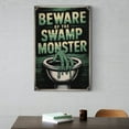 thumbnail image 6 of Retro Funny Bathroom Poster Beware of The Swamp Monster Vintage Wall Art Print Poster, 6 of 8