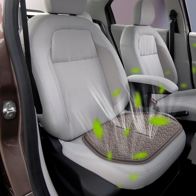 Fiudx Cojín para Asiento de Coche, Funda Ventilada de Gel para Verano, Almohadilla de Soporte Refrescante de Seda Helada, Cojín Suave y Transpirable, Comodidad para Viajes Largos, Ideal para Entusias